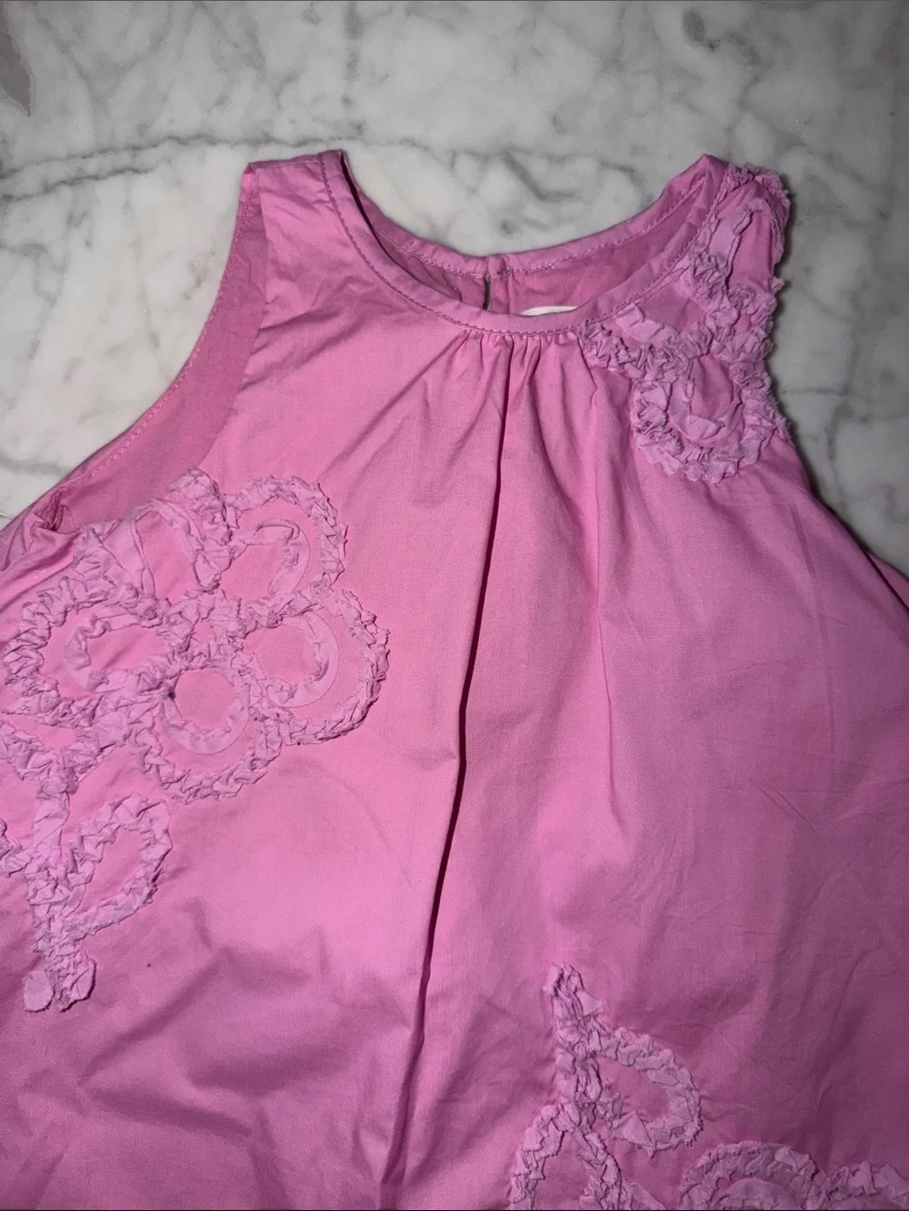 Zara Pink Sleeveless Floral Appliqué Dress 3Y